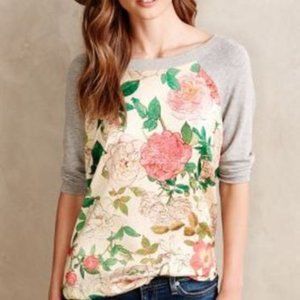 Anthro liberty garden floral pull over sweater